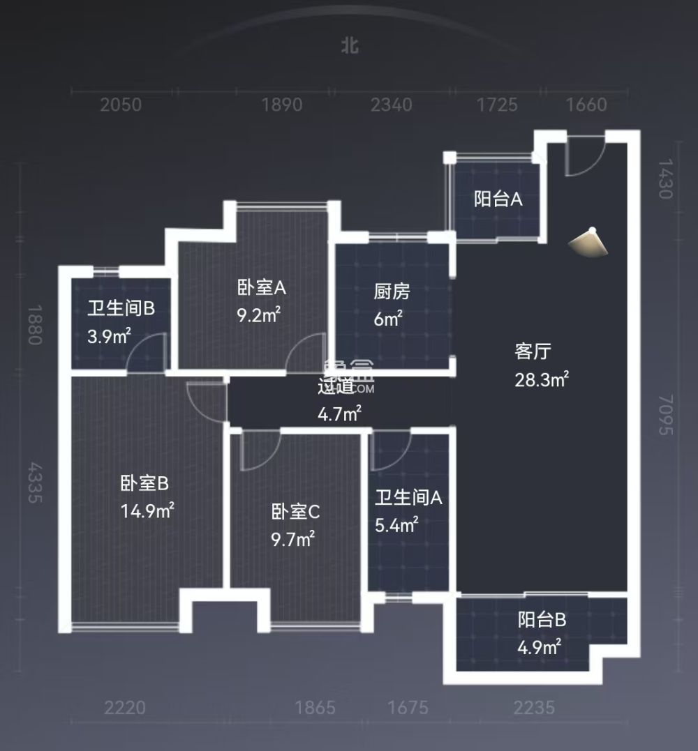 美的铂悦府  3室2厅2卫   50.00万