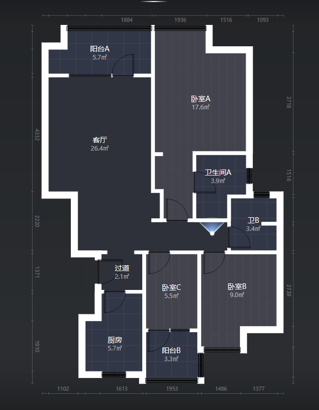 当代国际城  3室1厅2卫    142.0万