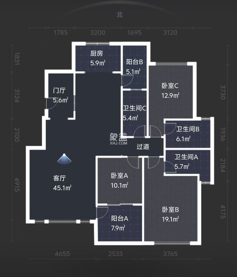 湘银星城  3室2厅2卫    110.0万