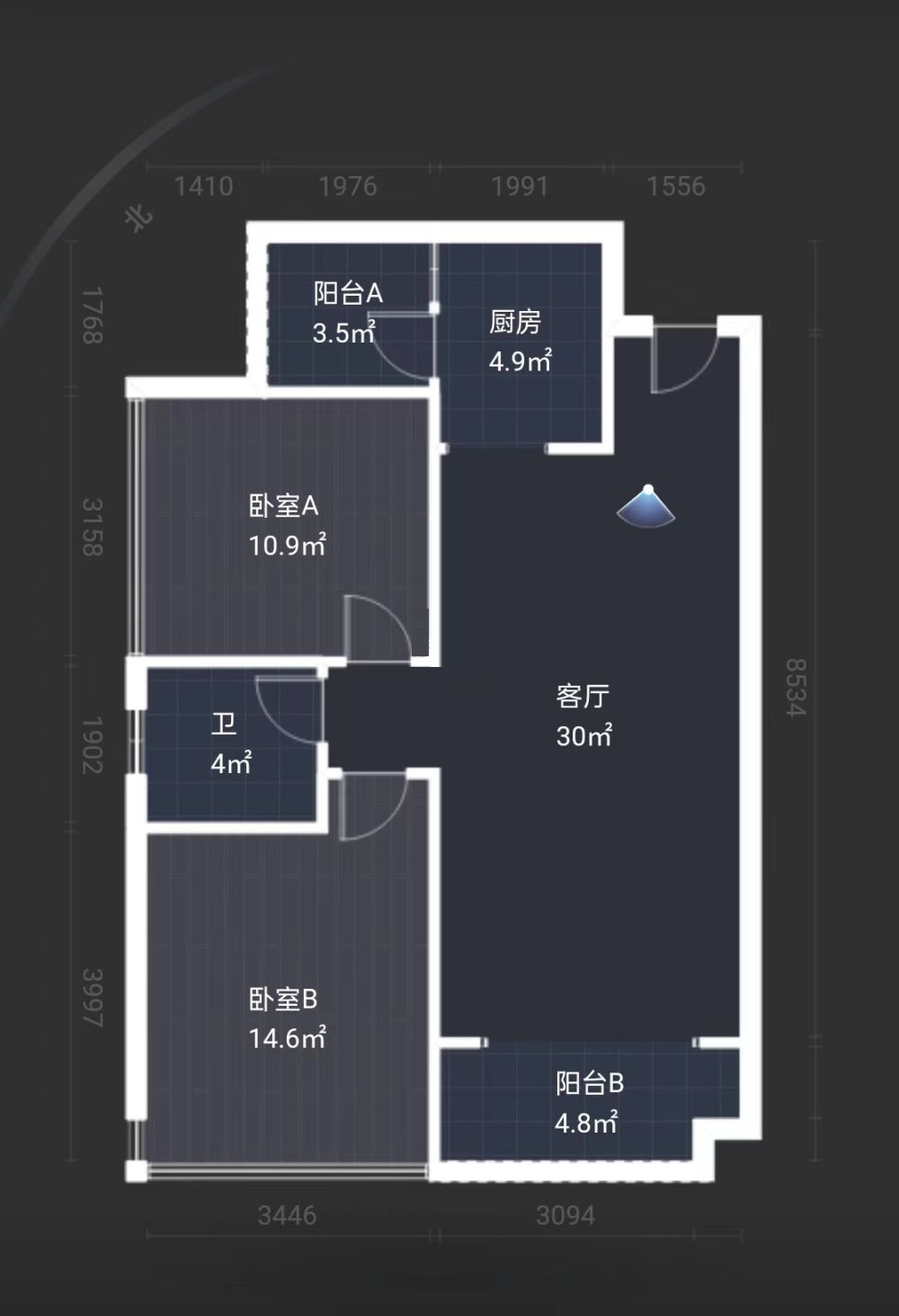 亿都新天地 2室2厅1卫 36.0万 亿都新天地 2室2厅1卫 36.0万室内图