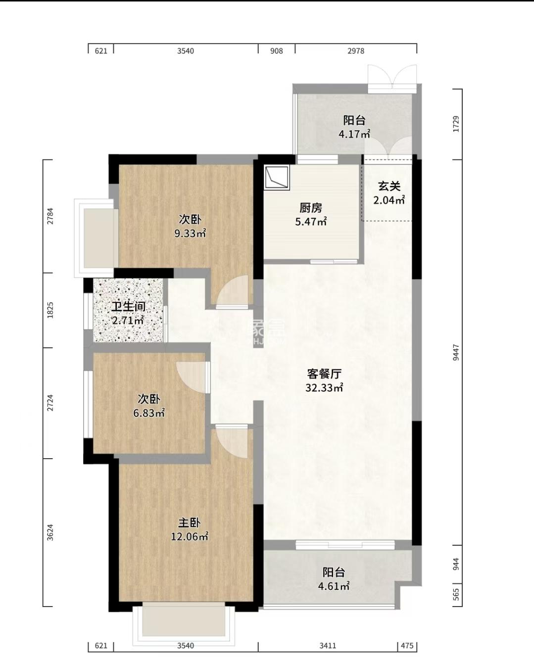 中建御山和苑 3室2厅1卫 51.8万 中建御山和苑 3室2厅1卫 51.8万室内图