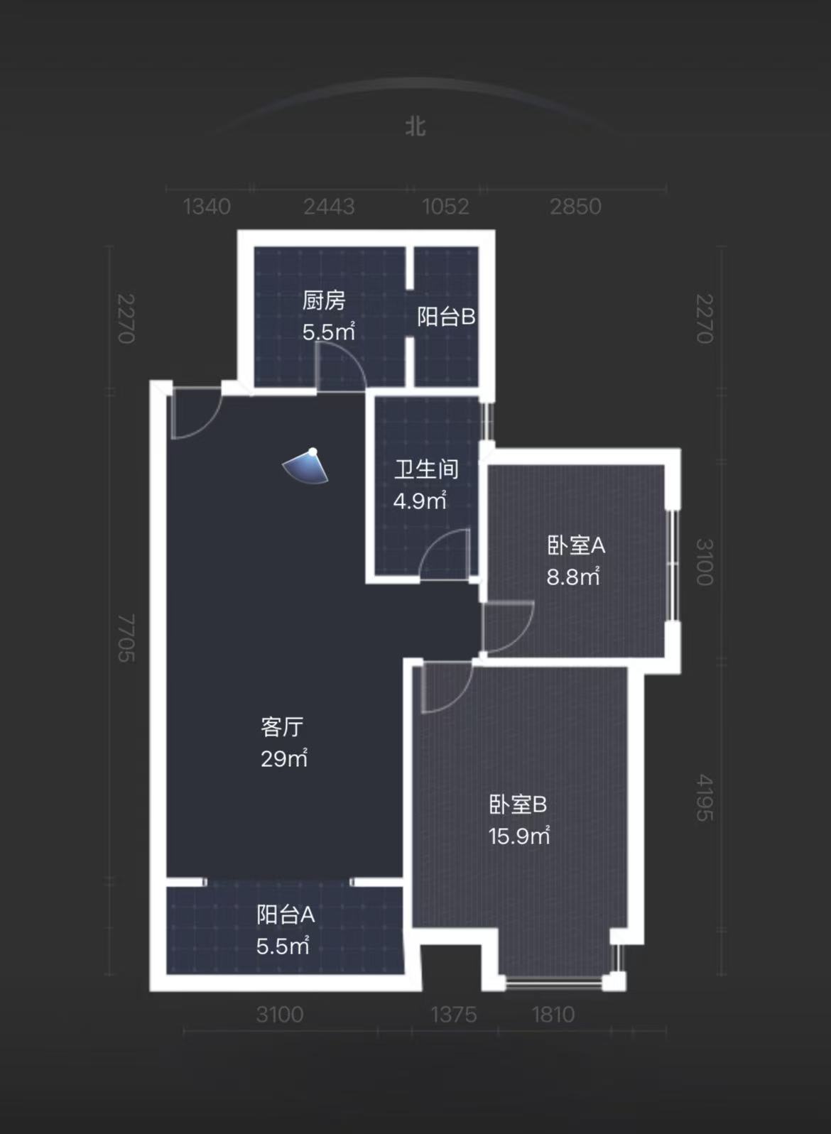 山水洲城华晨第一城  2室2厅1卫   36.40万