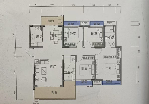 保利时光印象  4室2厅2卫    59.8万