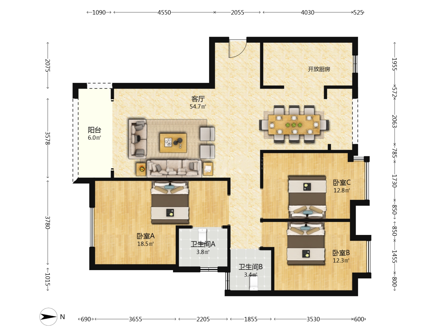 磐龙生态社区 3室2厅2卫 36.8万 磐龙生态社区 3室2厅2卫 36.8万室内图
