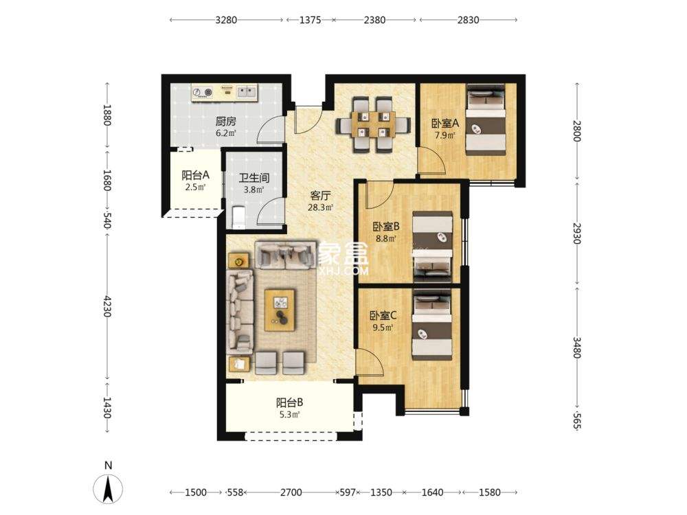 金水湾  3室2厅2卫    46.0万