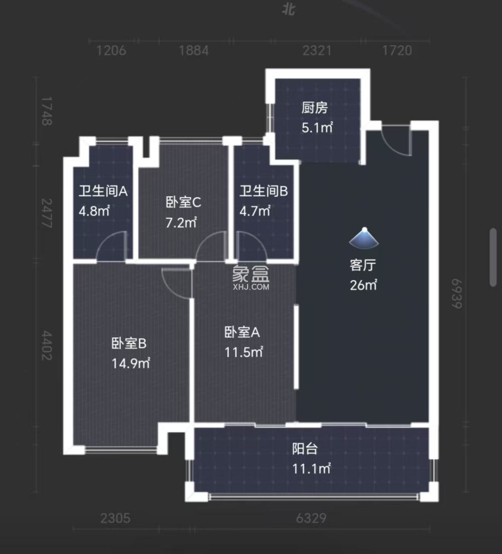 建发央著  3室2厅2卫   65.80万