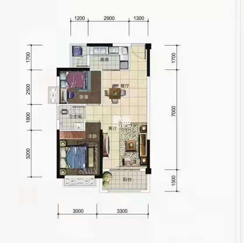 城市公园  2室2厅1卫   24.80万