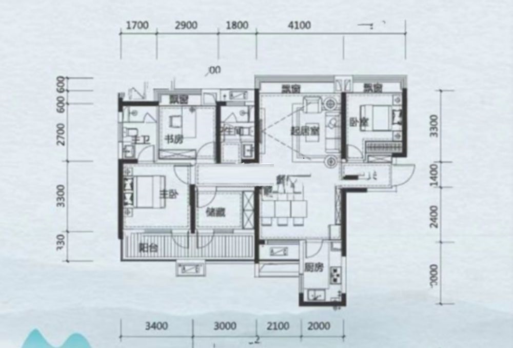 金轮津桥华府 3室2厅2卫 85.0万 金轮津桥华府 3室2厅2卫 85.0万室内图