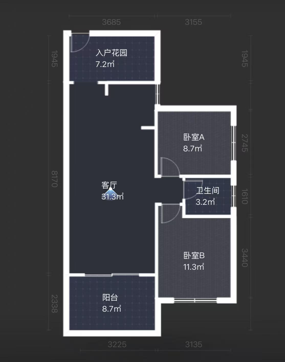 滨江花园  2室2厅1卫   39.00万