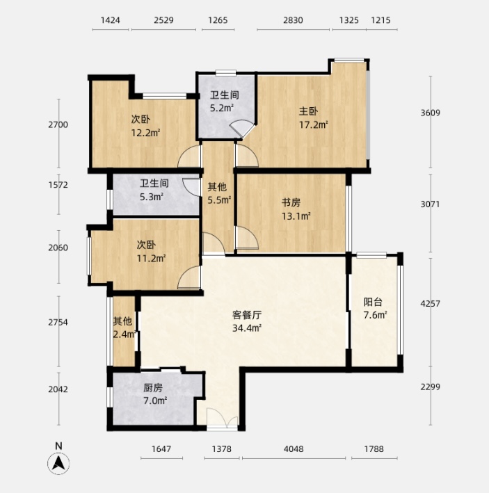 慧谷阳光 4室2厅2卫 76.0万 慧谷阳光 4室2厅2卫 76.0万室内图