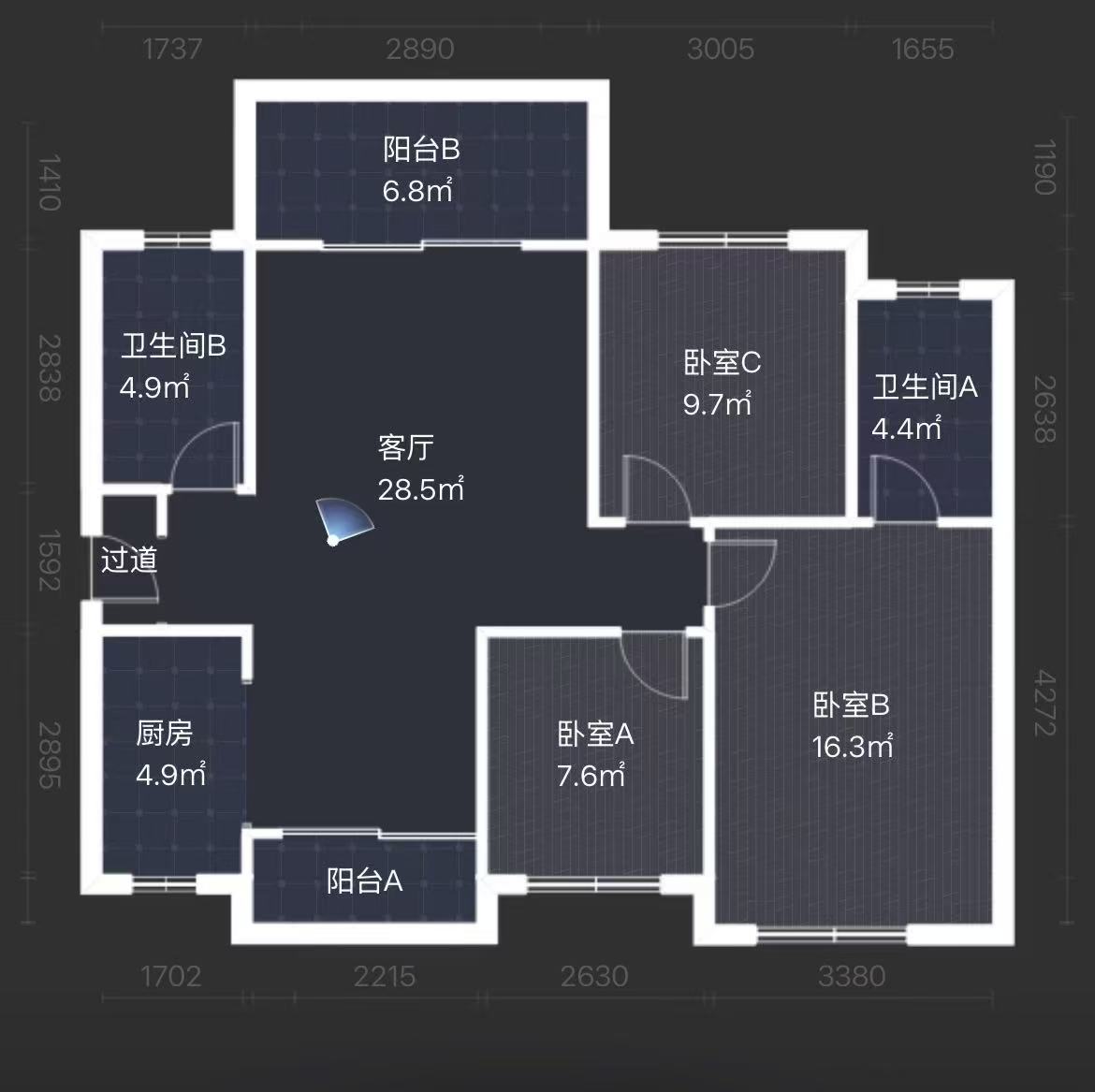 滨江花园  3室2厅2卫   50.00万
