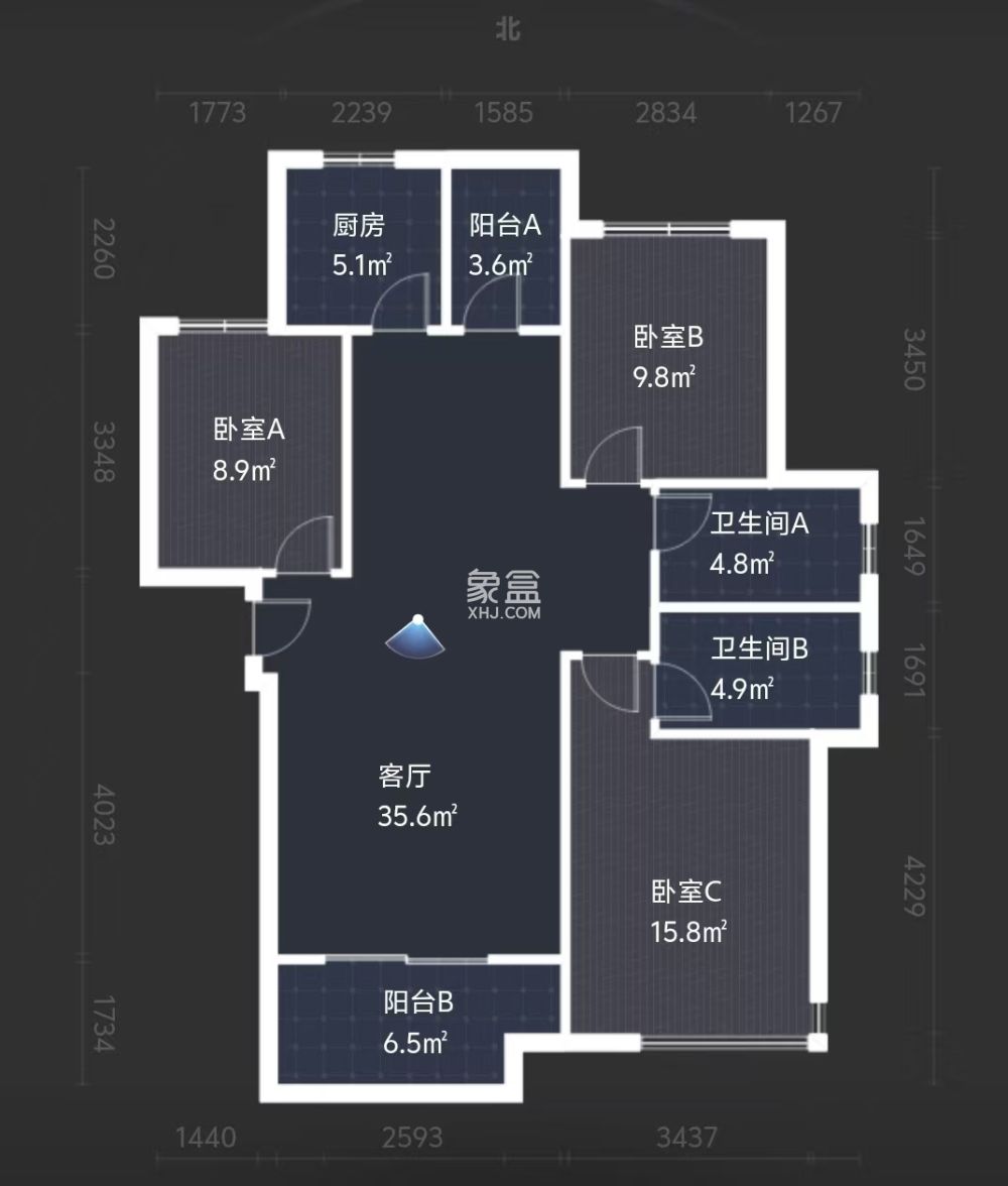 湘银星城  3室2厅2卫    60.0万