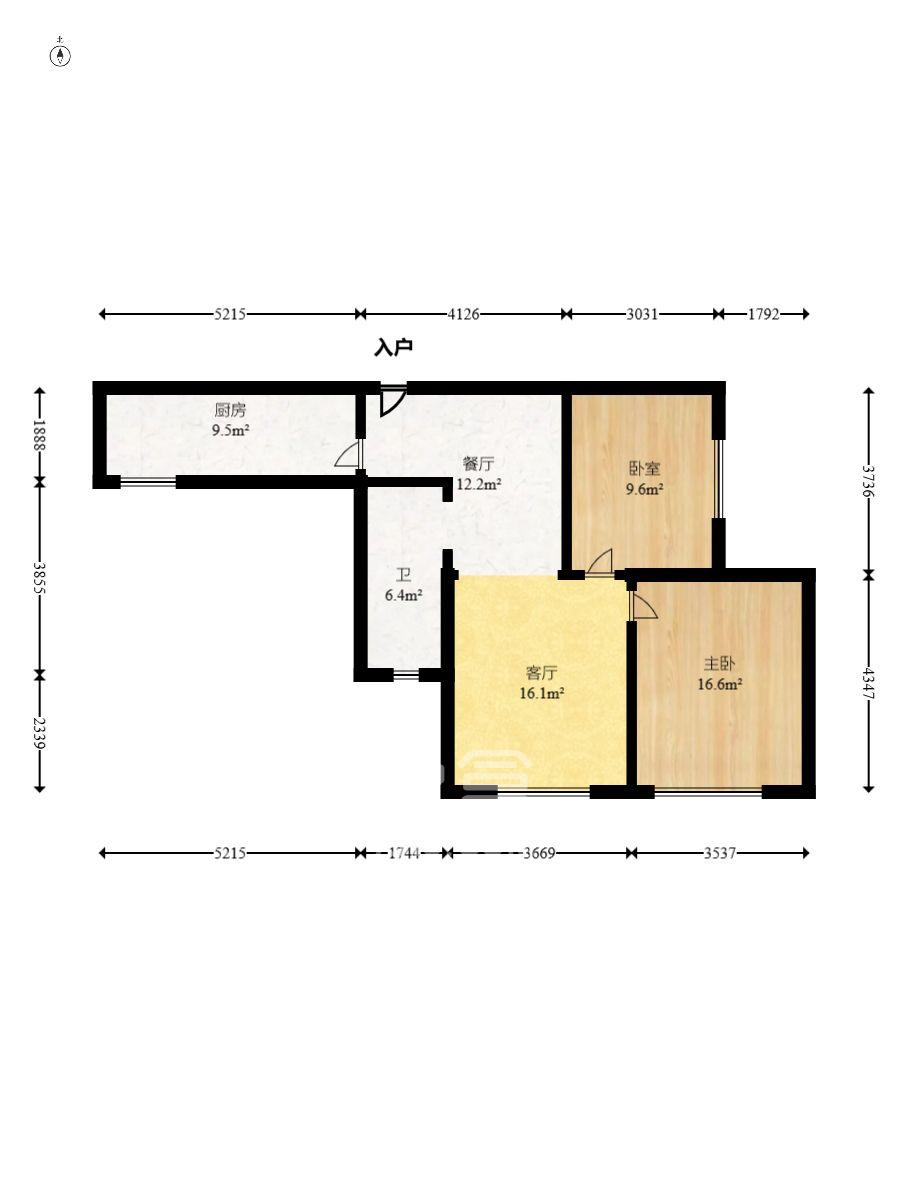 万象新天  2室2厅1卫   2200.00元/月室内图