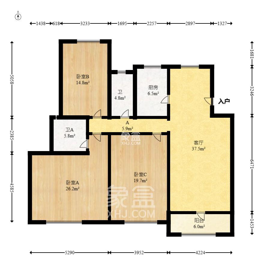 沁园春御院 3室2厅1卫 3100.0元/月 沁园春御院 3室2厅1卫 3100.0元/月室内图