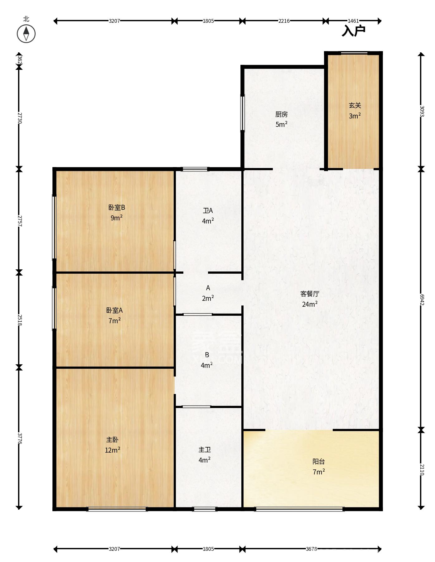 万科里金域国际  3室2厅1卫    4200.0元/月 万科里金域国际  3室2厅1卫    4200.0元/月户型图