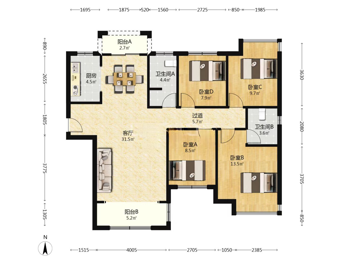 壹品熙园  4室2厅2卫    60.0万 壹品熙园  4室2厅2卫    60.0万室内图