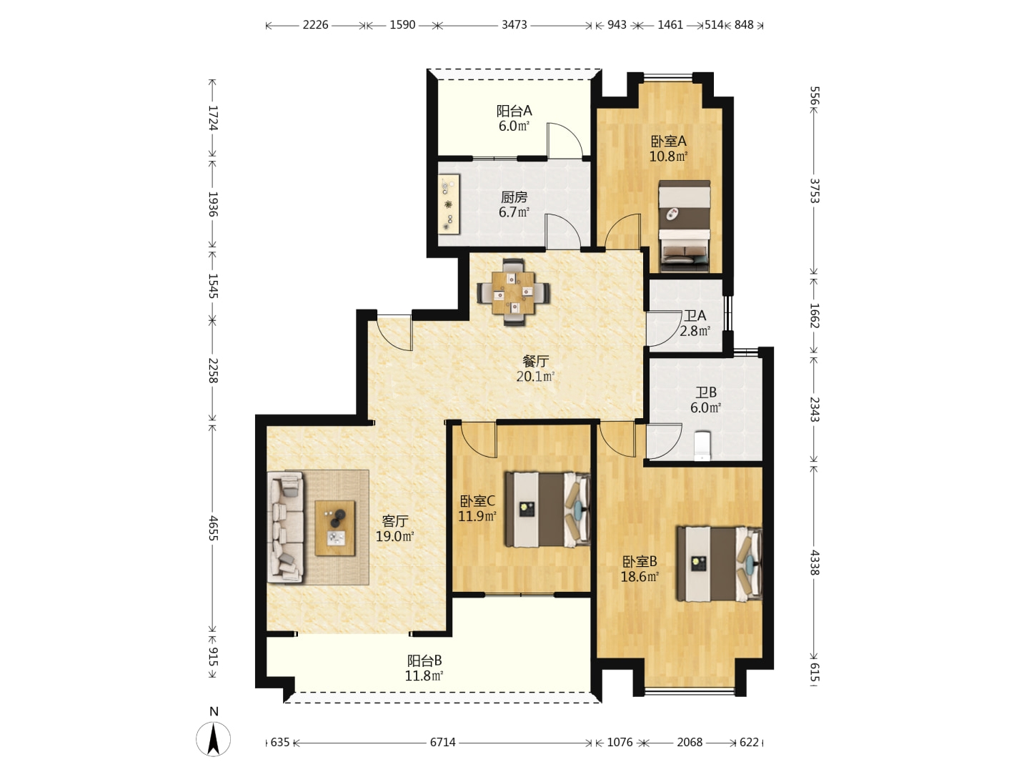 上善国际(翰林府) 3室2厅2卫 45.0万 上善国际(翰林府) 3室2厅2卫 45.0万室内图