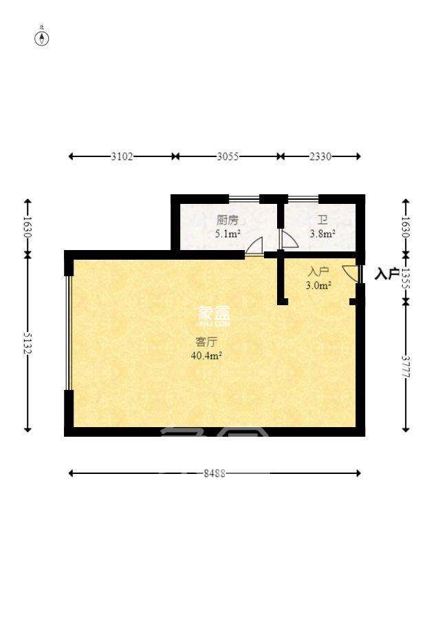 博雅例外 1室1厅1卫 1500.0元/月 博雅例外 1室1厅1卫 1500.0元/月室内图