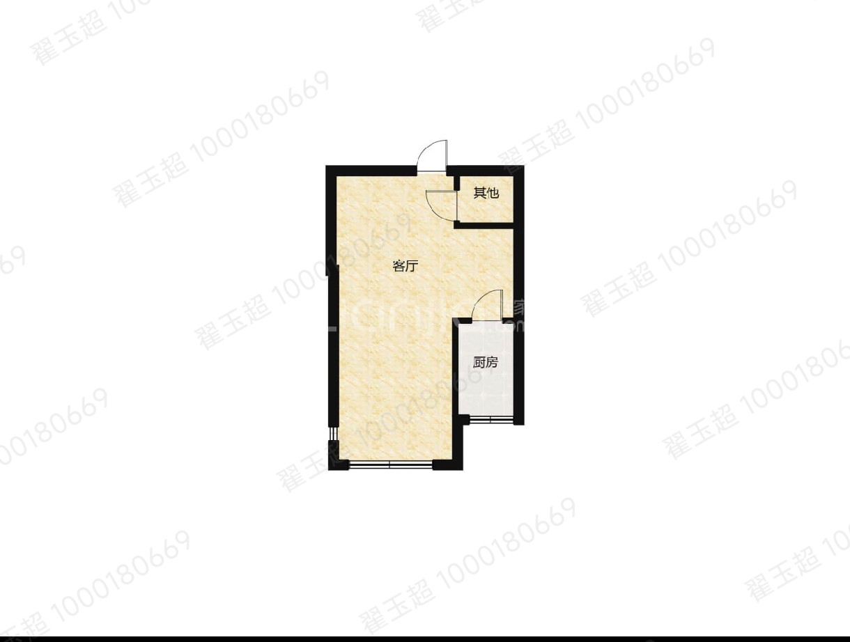 都市家园  1室1厅1卫    1200.0元/月户型图