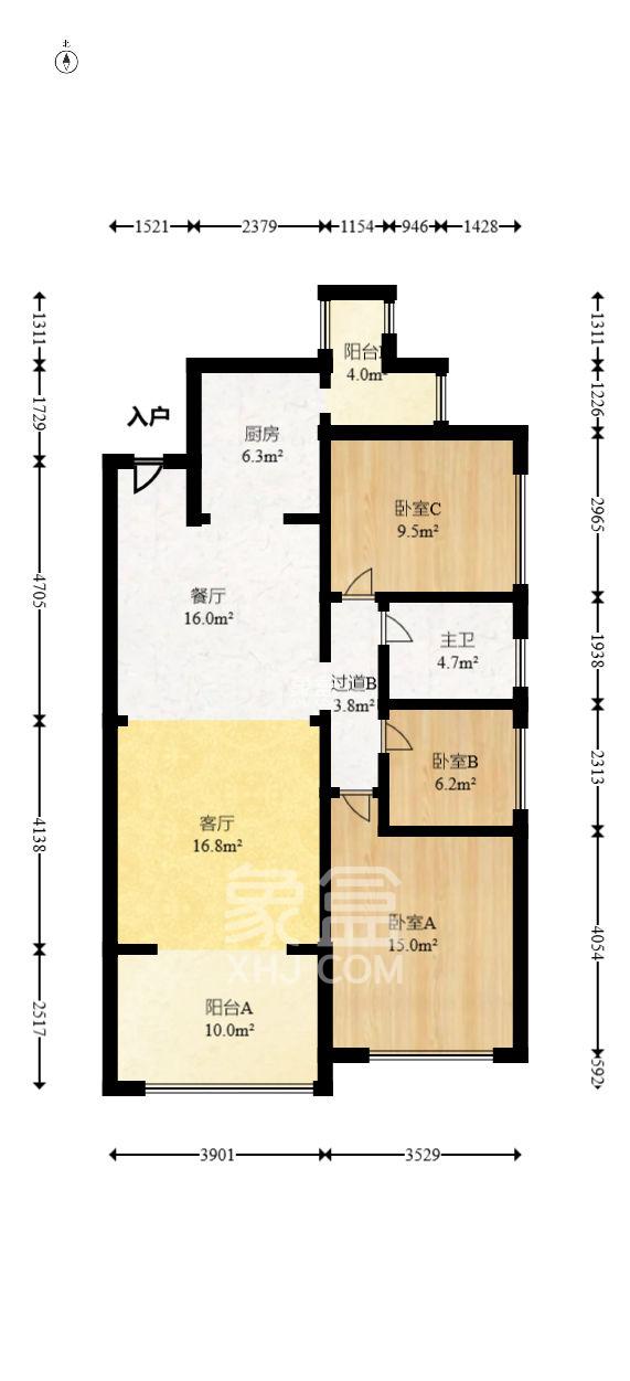 长房半岛蓝湾（观山月）  3室2厅1卫   2350.00元/月室内图1