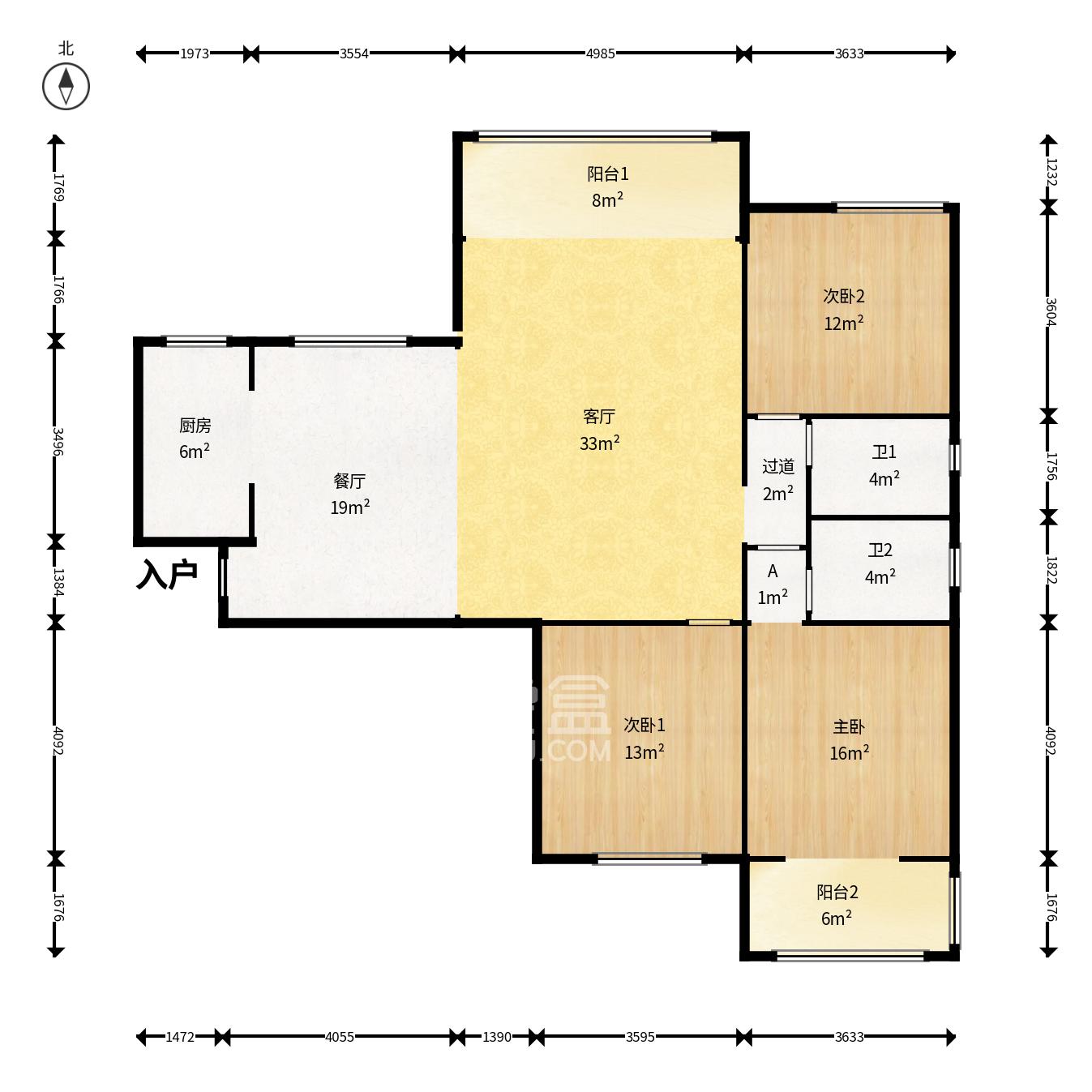 北辰三角洲C3区  4室2厅2卫    3800.0元/月 北辰三角洲C3区  4室2厅2卫    3800.0元/月户型图
