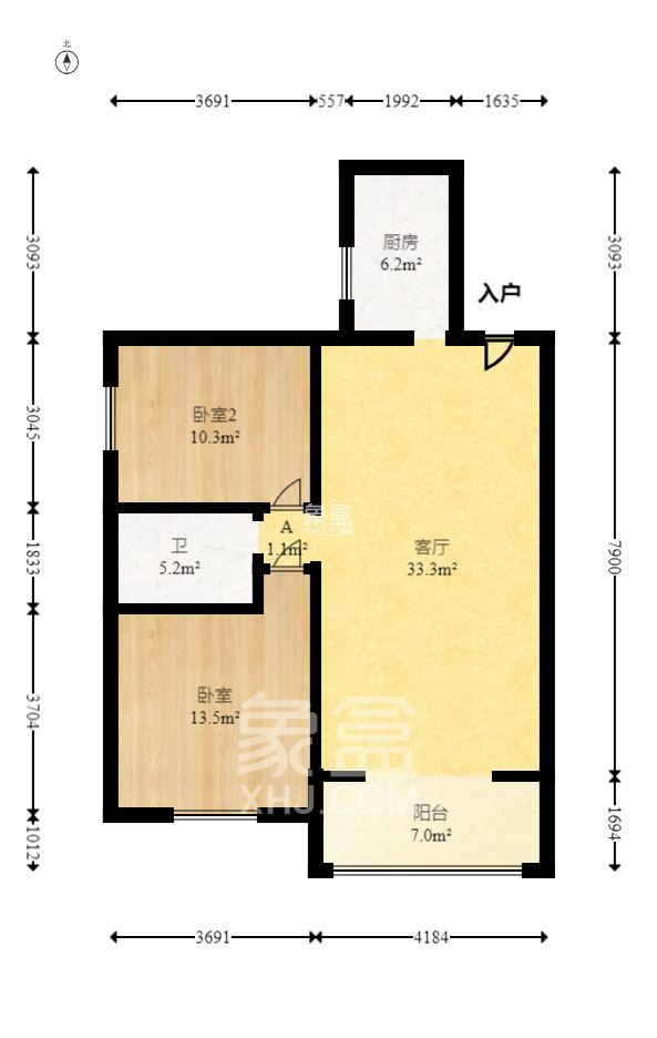 枫雅名苑 2室2厅1卫 2000.0元/月 枫雅名苑 2室2厅1卫 2000.0元/月室内图
