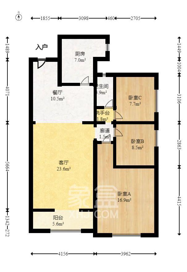 江山帝景哈佛  3室2厅1卫   2200.00元/月室内图