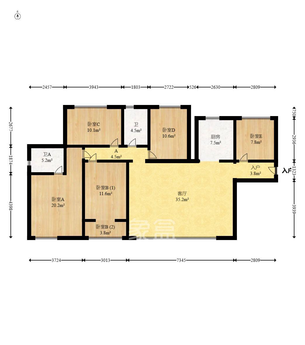 中一九骏(枫桥苑) 4室2厅2卫 4000.0元/月 中一九骏(枫桥苑) 4室2厅2卫 4000.0元/月室内图