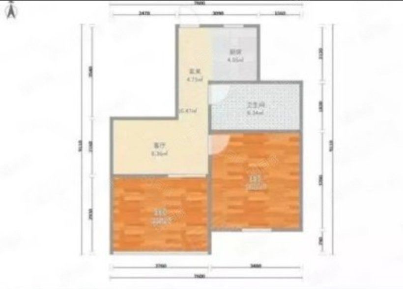长坡社区 2室1厅1卫 1000.0元/月 长坡社区 2室1厅1卫 1000.0元/月户型图