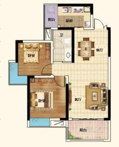 山水豪庭 2室1厅1卫 37.0万 山水豪庭 2室1厅1卫 37.0万室内图