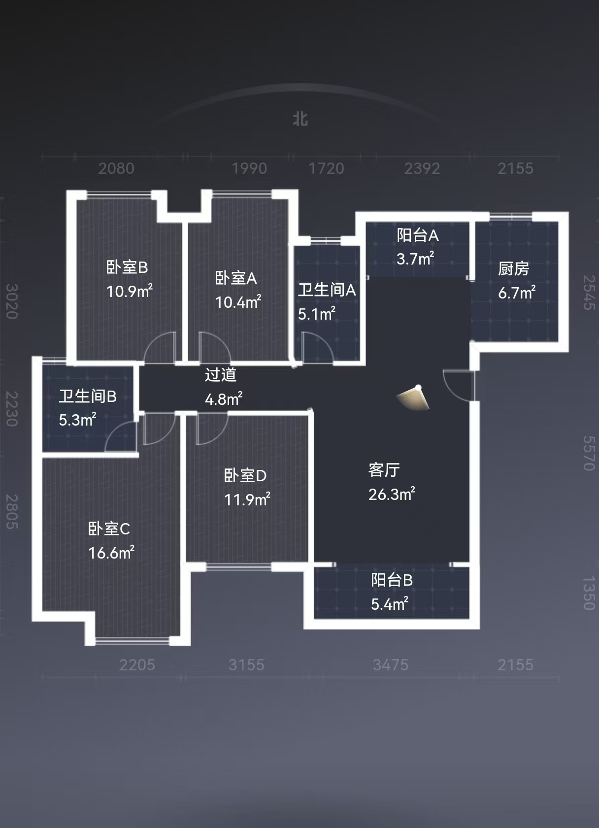 西郡佳园 4室2厅2卫 48.0万 西郡佳园 4室2厅2卫 48.0万室内图