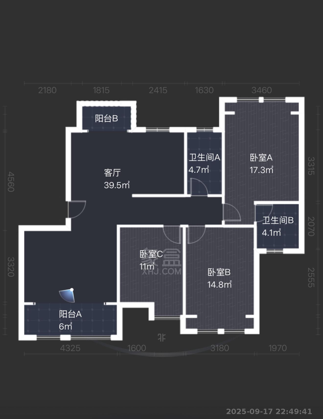 康桥美郡  3室2厅2卫   2000.00元/月
