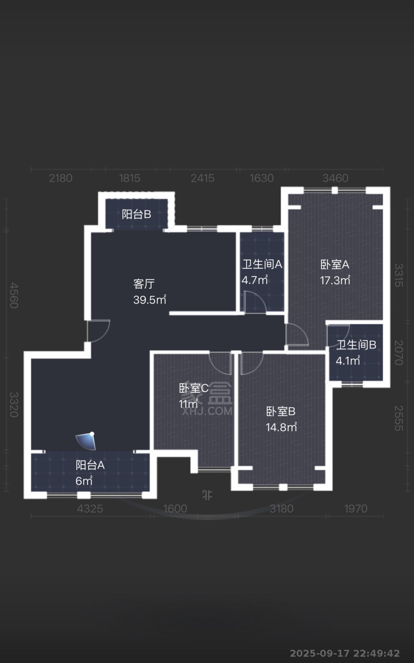 康桥美郡  3室2厅2卫   2000.00元/月室内图