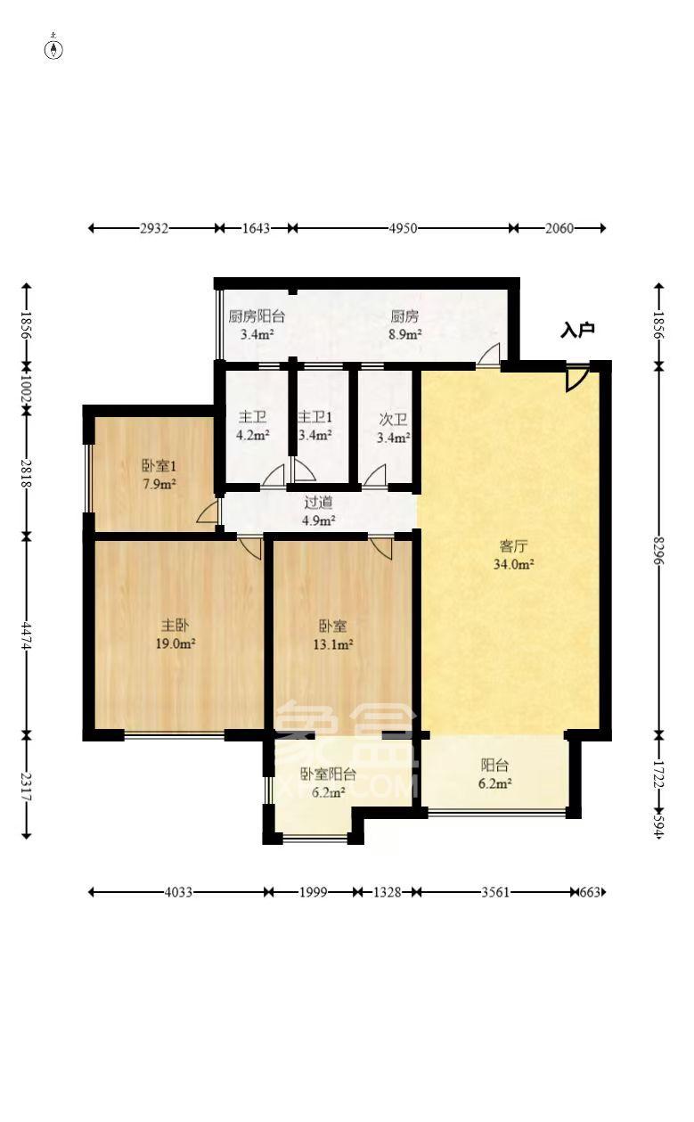 万象新天 3室2厅2卫 3500.0元/月 万象新天 3室2厅2卫 3500.0元/月室内图