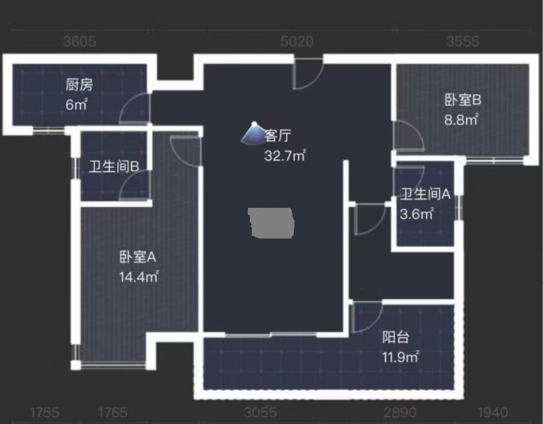中建江湾壹号  3室2厅2卫    54.0万