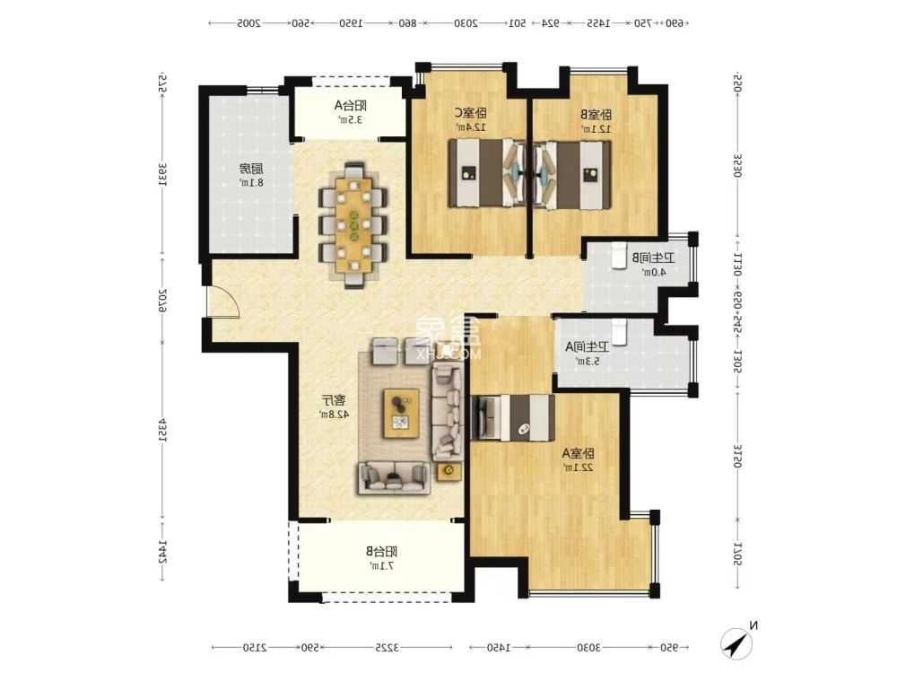 磐龙生态社区  3室2厅2卫    36.8万