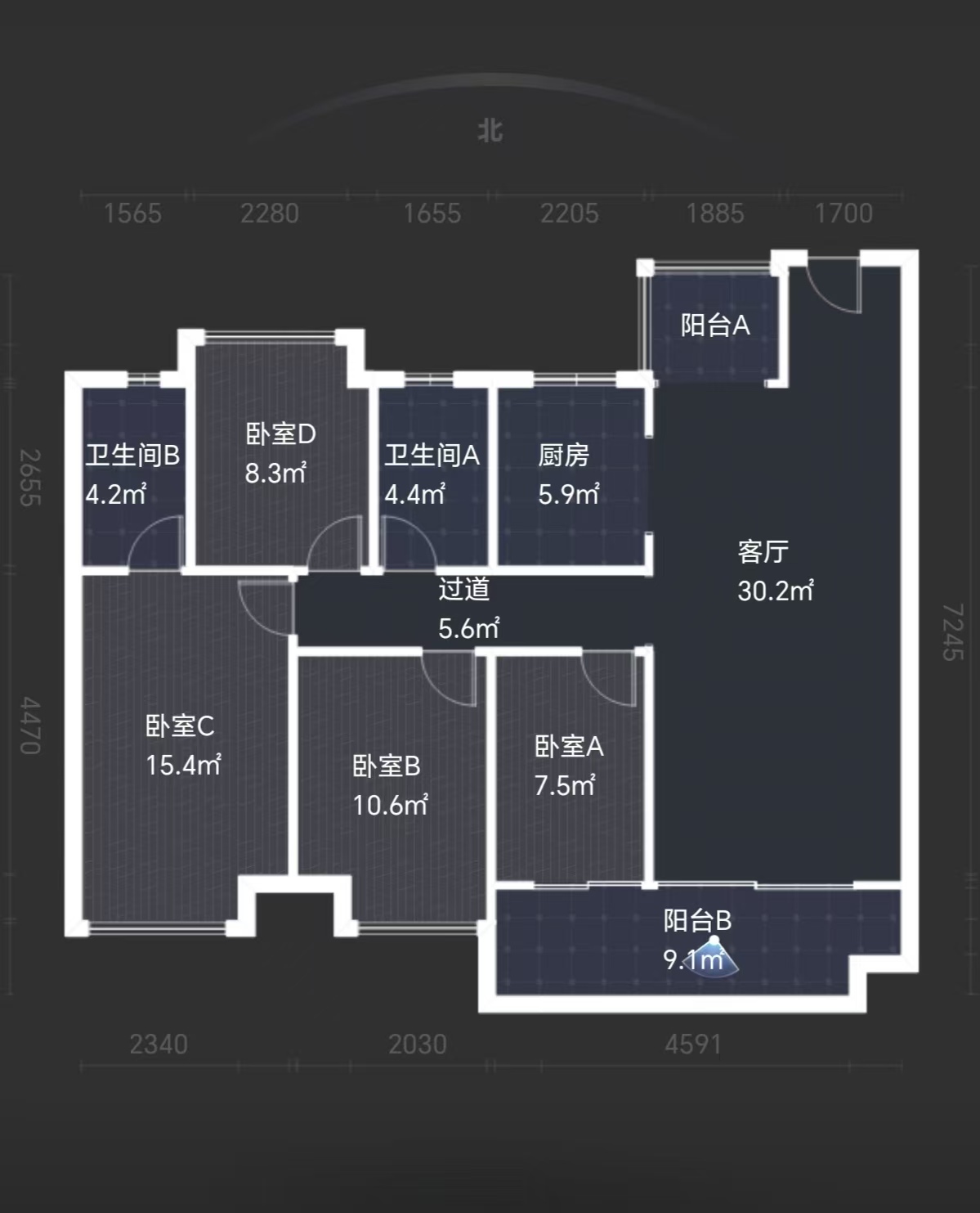 美的铂悦府  4室2厅2卫    65.8万