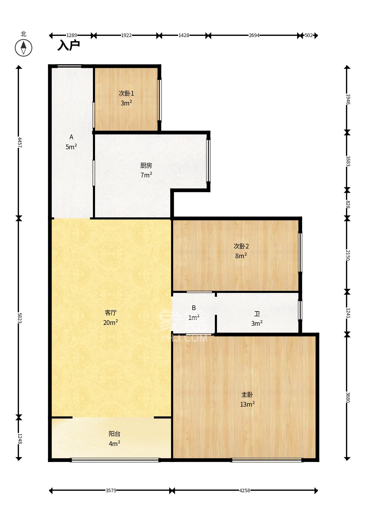恒基凯旋门一二期 2室1厅1卫 1800.0元/月 恒基凯旋门一二期 2室1厅1卫 1800.0元/月室内图