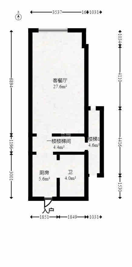 达美寰宇中心 2室1厅1卫 2300.0元/月 达美寰宇中心 2室1厅1卫 2300.0元/月户型图