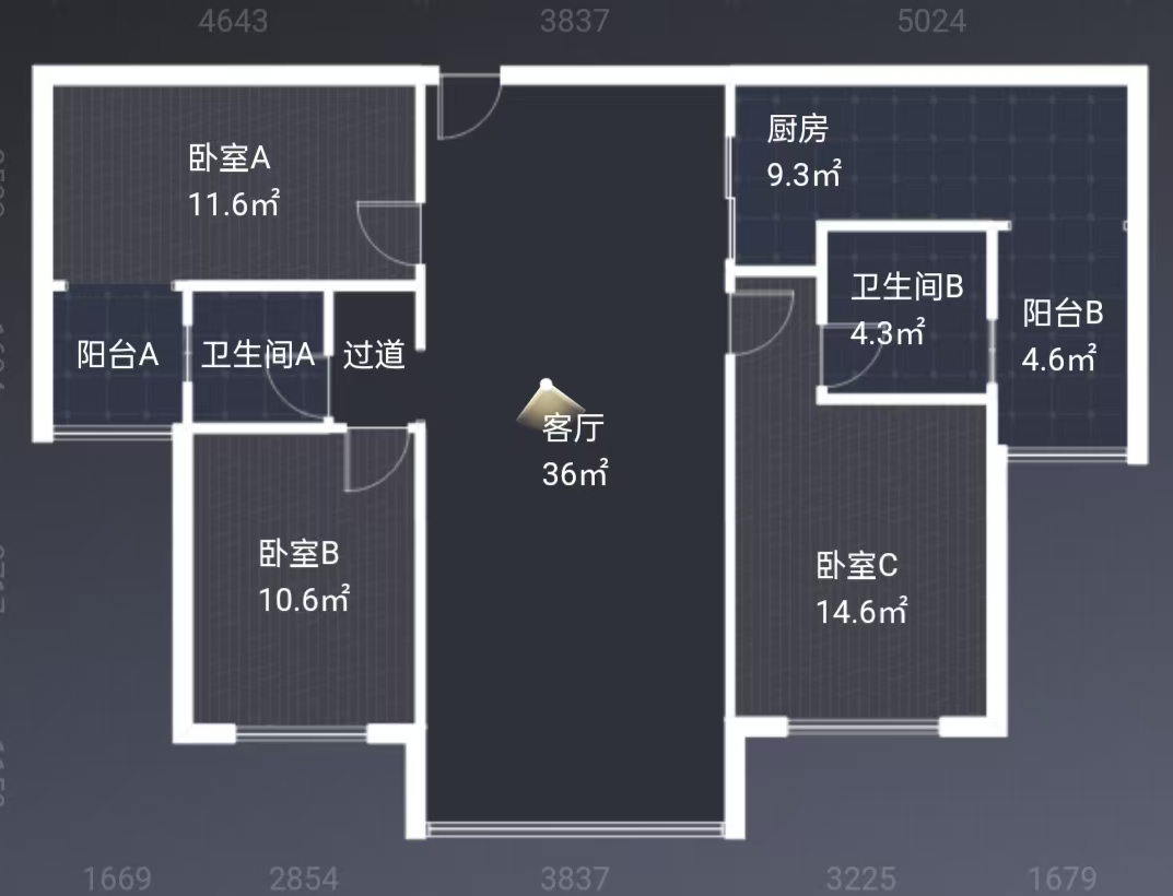 中泰财富湘江  3室2厅2卫    85.0万