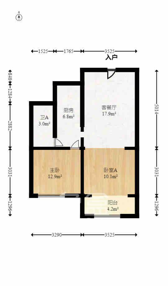 绿地中央广场 1室1厅1卫 2100.0元/月 绿地中央广场 1室1厅1卫 2100.0元/月室内图