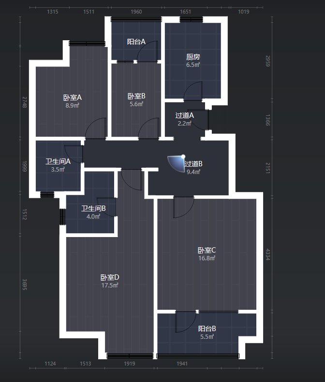 当代国际城  3室1厅1卫    125.0万室内图1