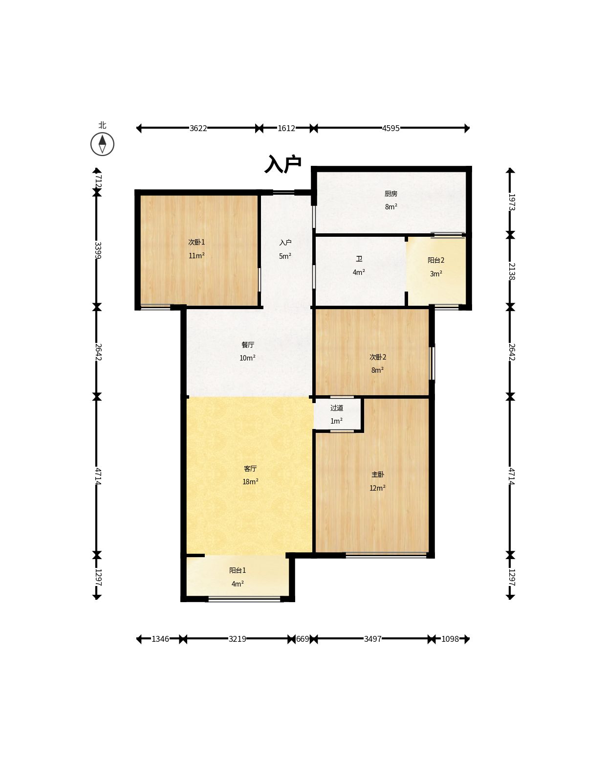 北辰三角洲E6区 3室2厅2卫 3100.0元/月 北辰三角洲E6区 3室2厅2卫 3100.0元/月户型图