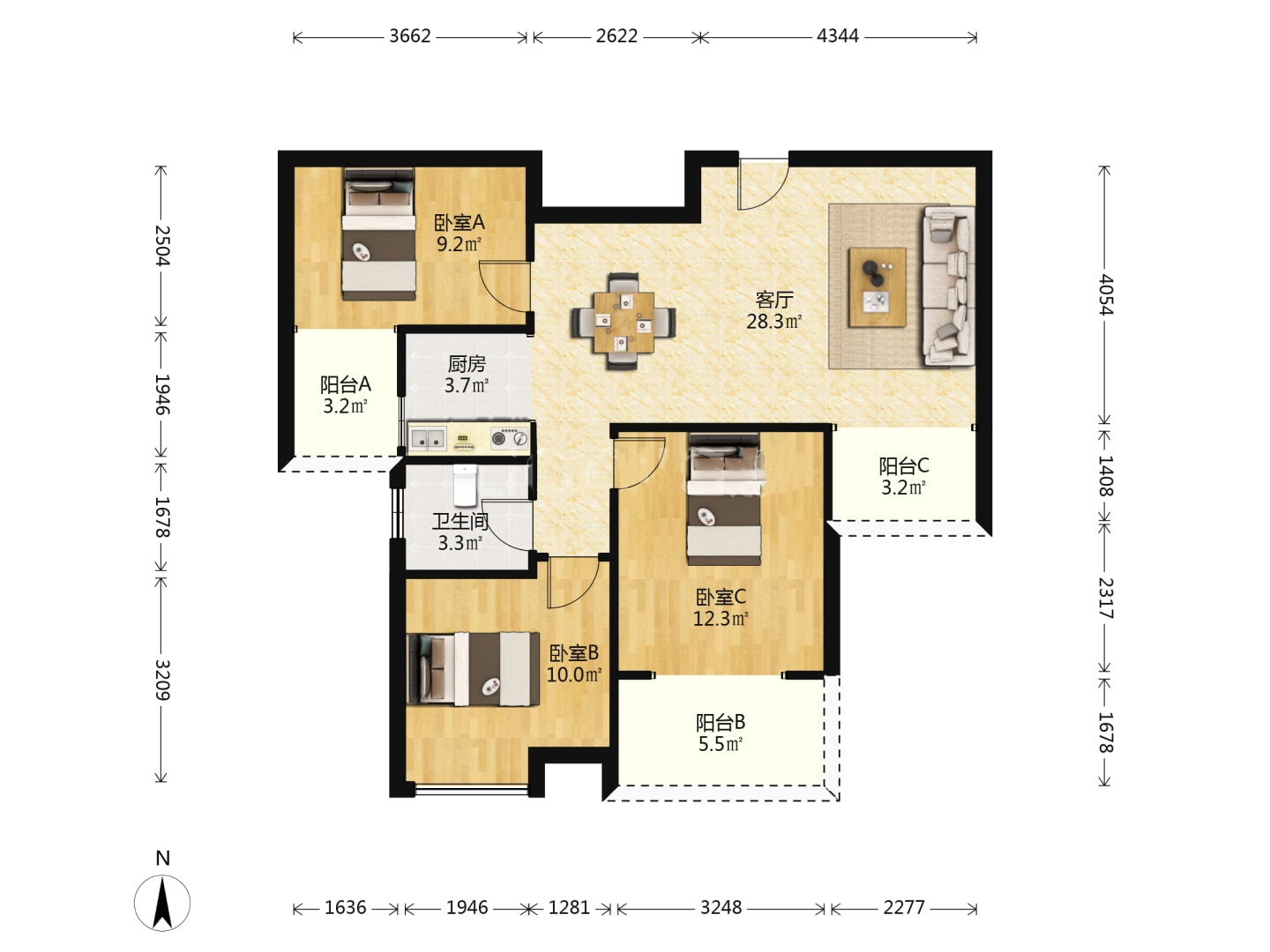 学府港湾 3室2厅1卫 31.80万 学府港湾 3室2厅1卫 31.80万室内图