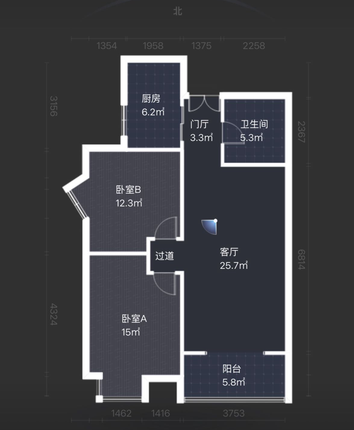 中铁尚都城  2室2厅1卫    105.0万室内图1