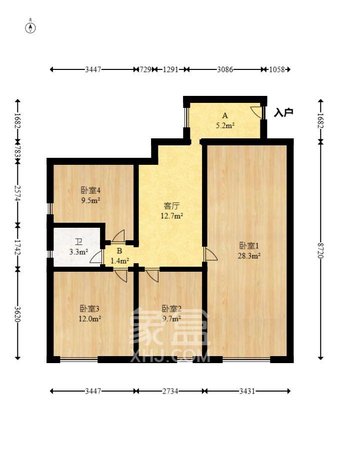 鑫远杰座 3室2厅1卫 3000.0元/月 鑫远杰座 3室2厅1卫 3000.0元/月室内图