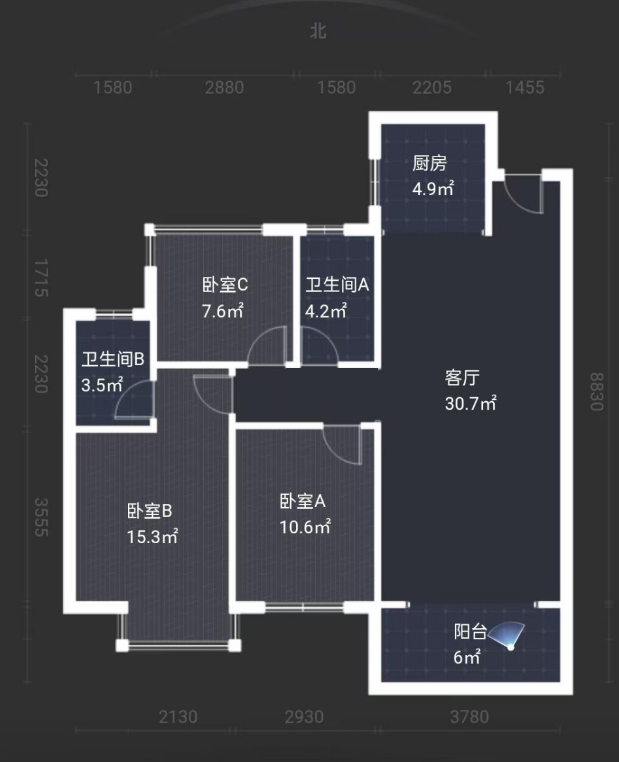 望云印象  3室2厅2卫   56.00万