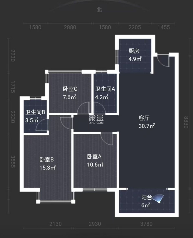 望云印象  3室2厅2卫    56.0万