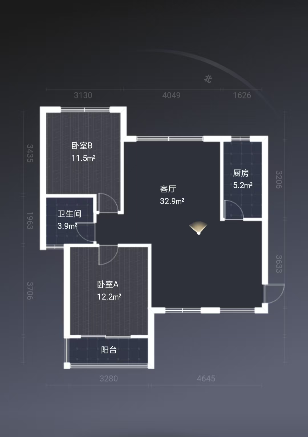 永和花园  2室1厅1卫    58.0万户型图