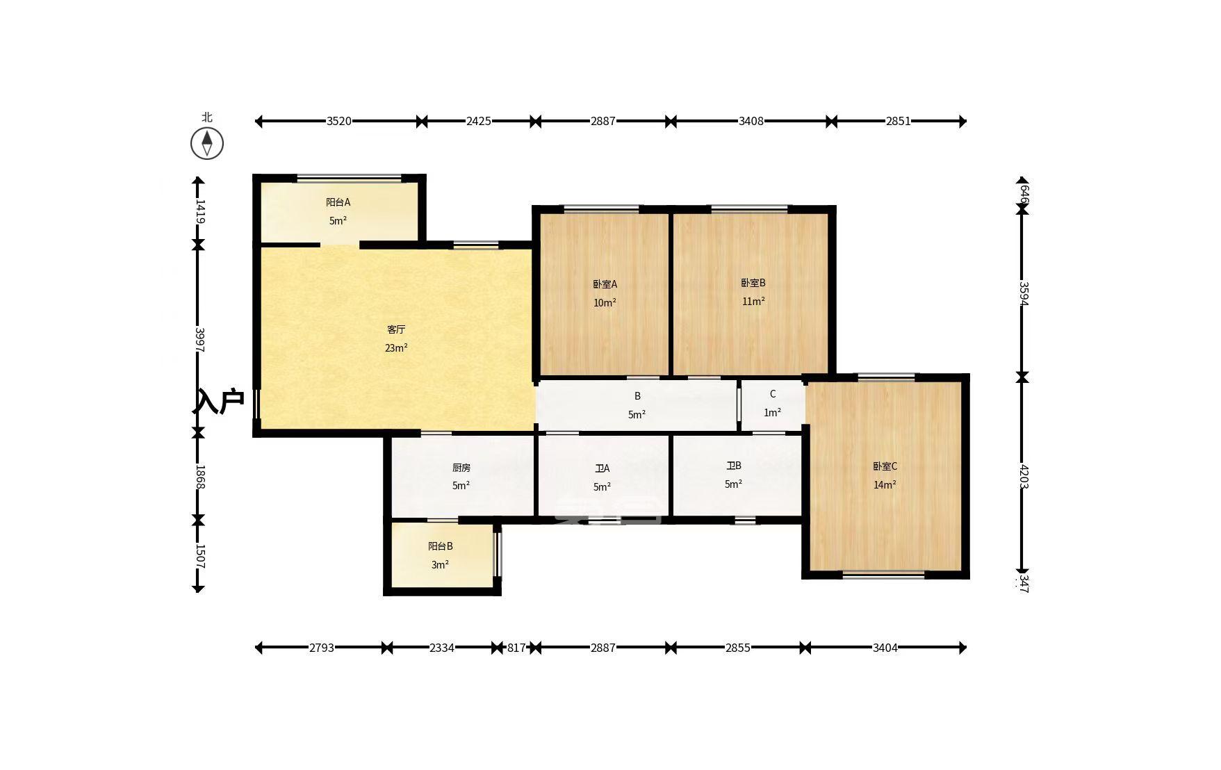 恒大雅苑  3室2厅2卫    2200.0元/月 恒大雅苑  3室2厅2卫    2200.0元/月户型图